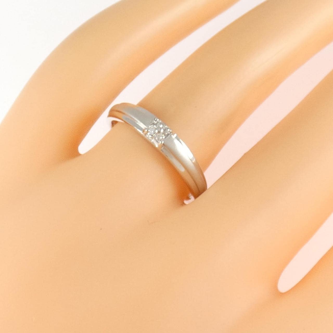 K14WG ダイヤモンド リング 0.04CT