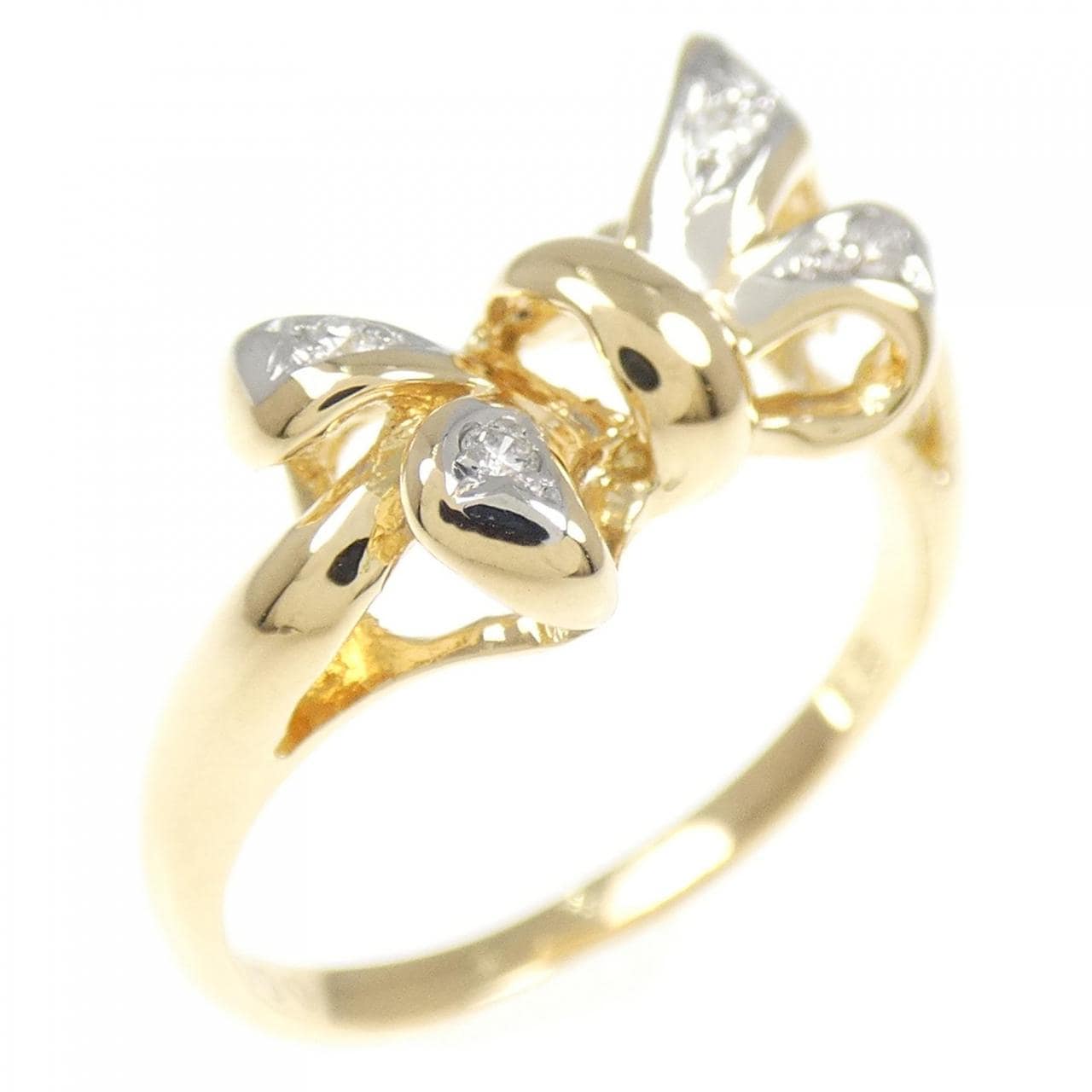 K18YG/PT900 ダイヤモンド リング 0.04CT