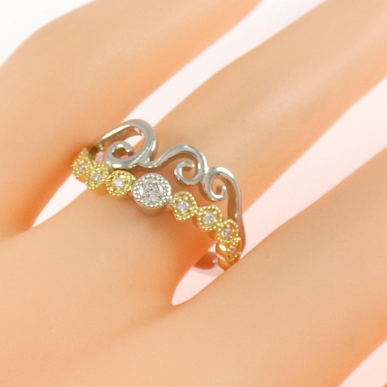 PT900/K18YG ダイヤモンド リング 0.089CT