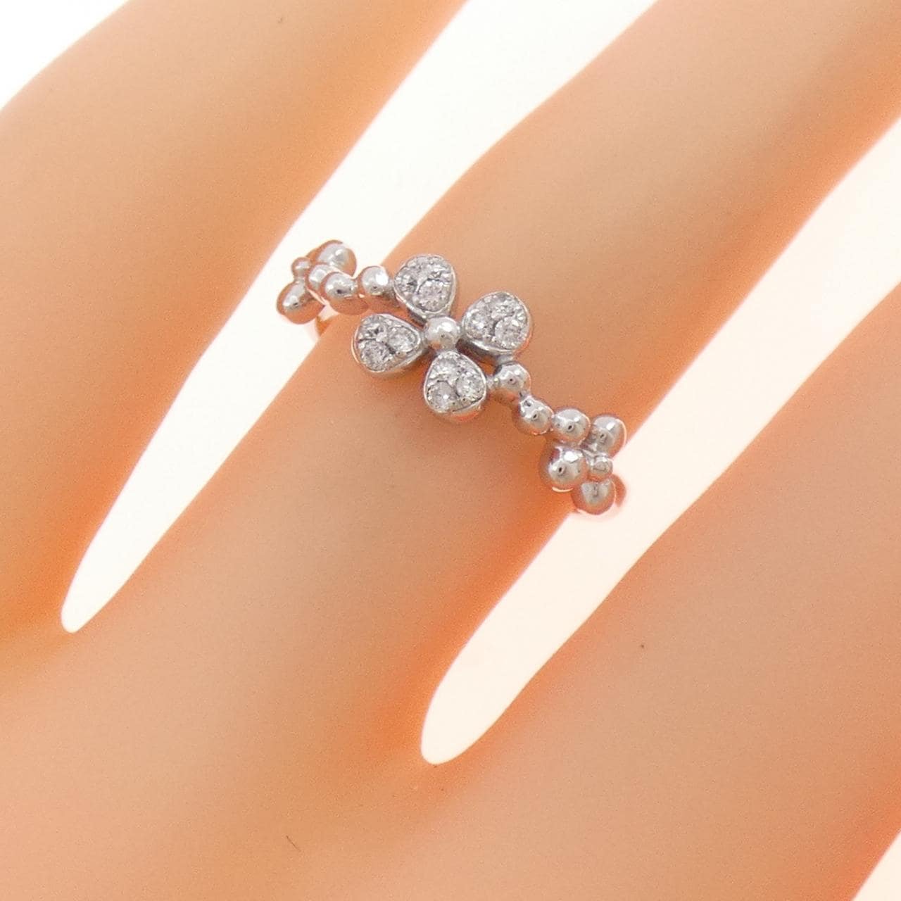 K18WG ダイヤモンド リング 0.10CT