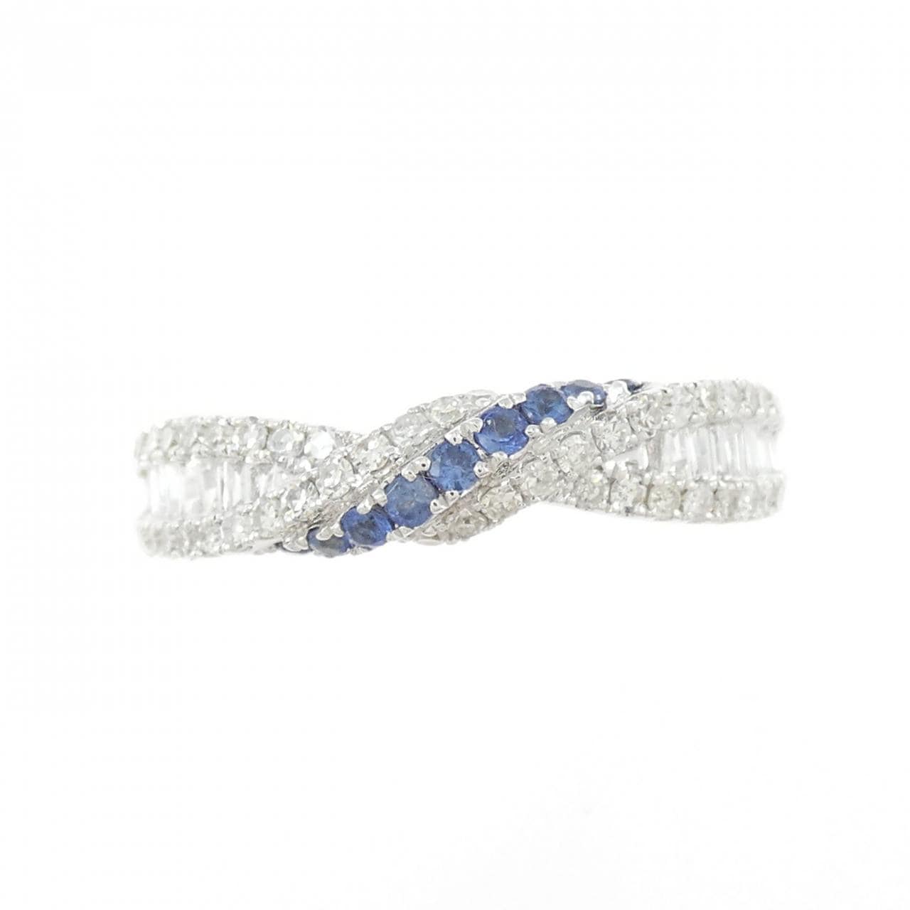 K18WG サファイヤ リング 0.10CT