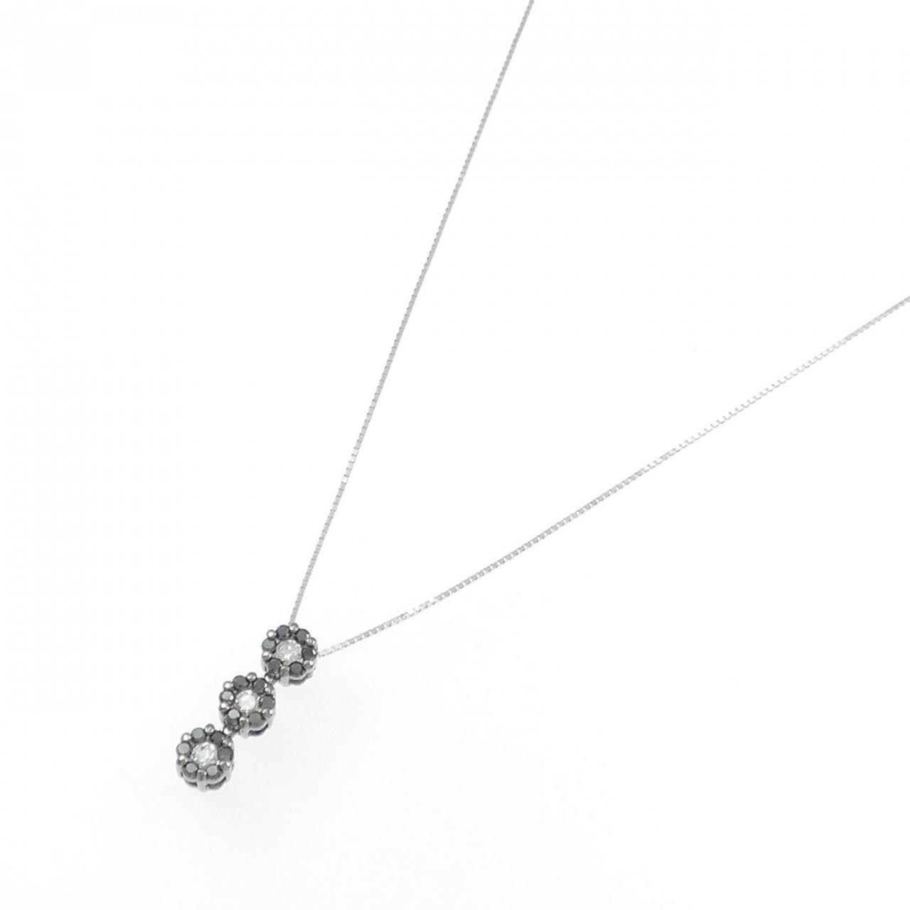 K10BG/K10WG フラワー ダイヤモンド ネックレス 0.34CT