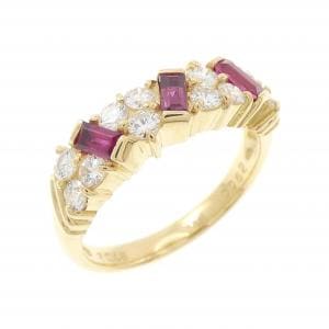 K18YG ルビー リング 0.48CT