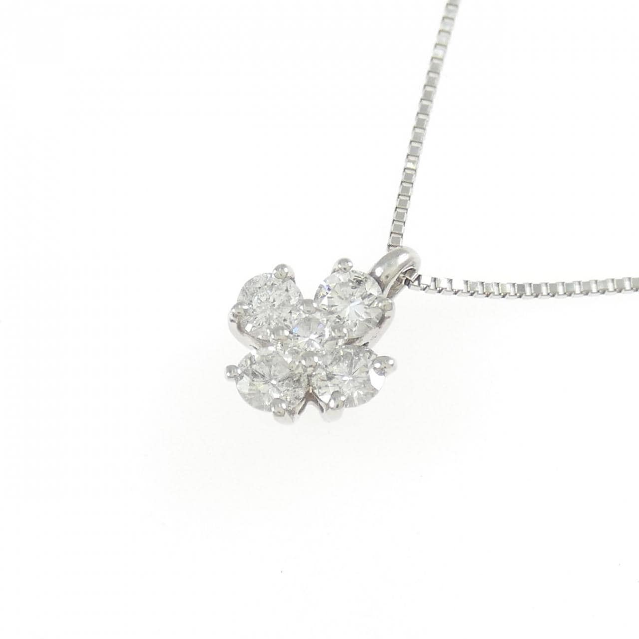 PT/PT850 フラワー ダイヤモンド ネックレス 0.50CT