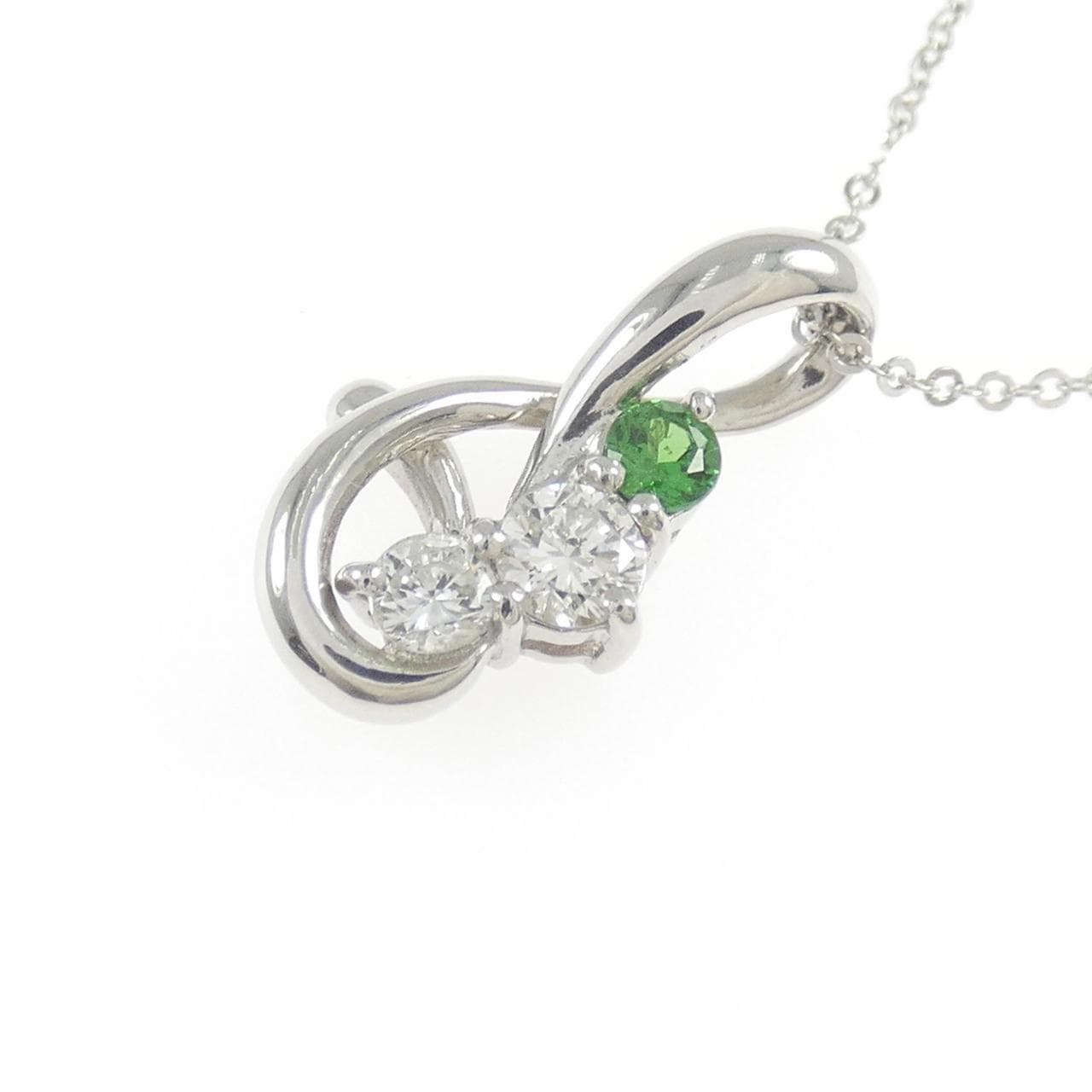 PT900/PT950 グリーンガーネット ネックレス