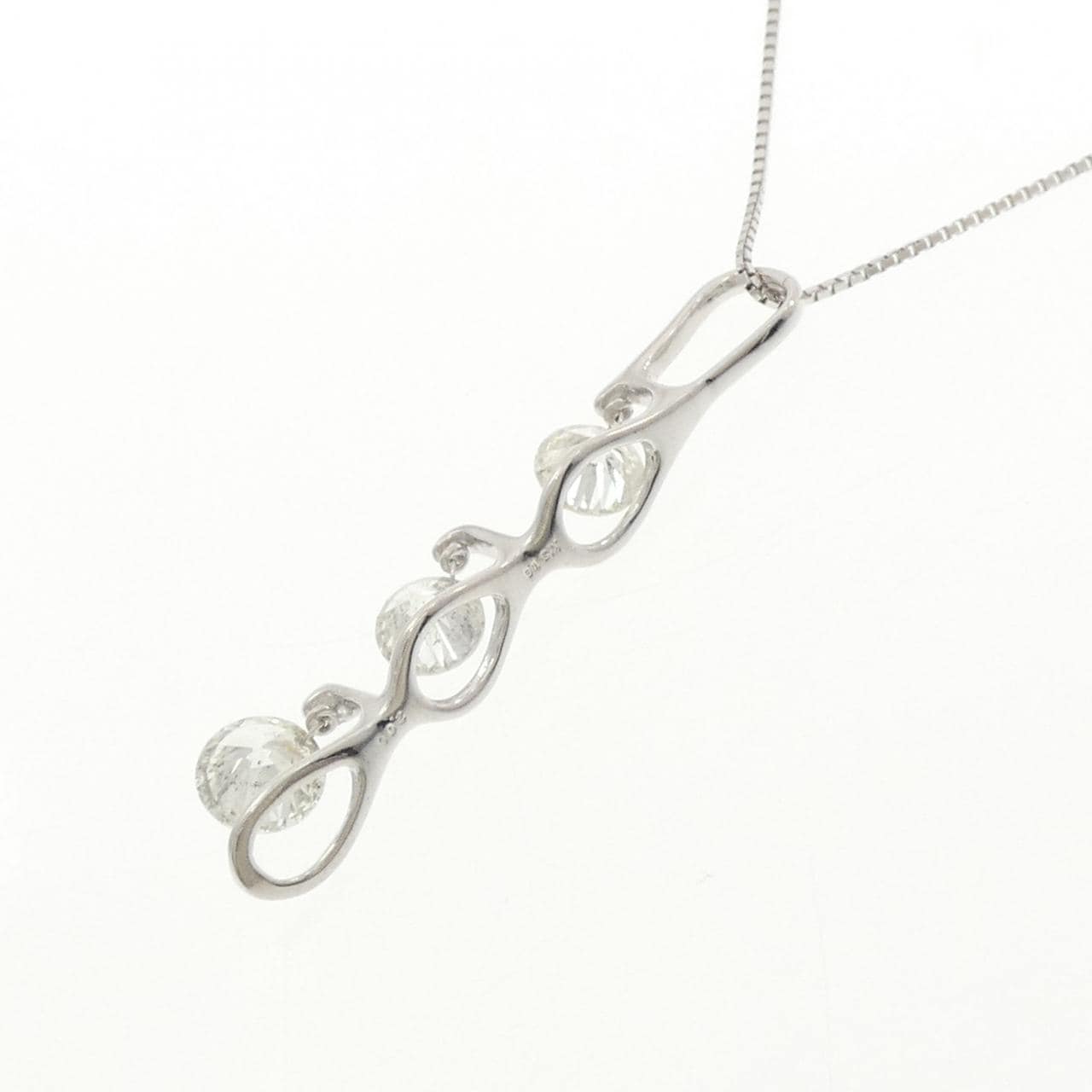 K18WG ダイヤモンド ネックレス 2.06CT
