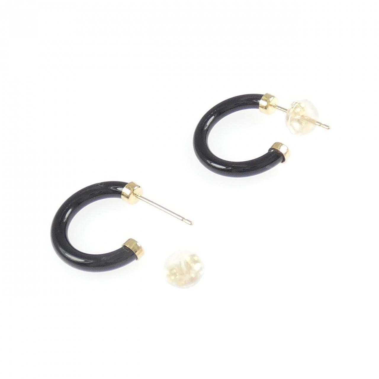 K18YG オニキス ピアス