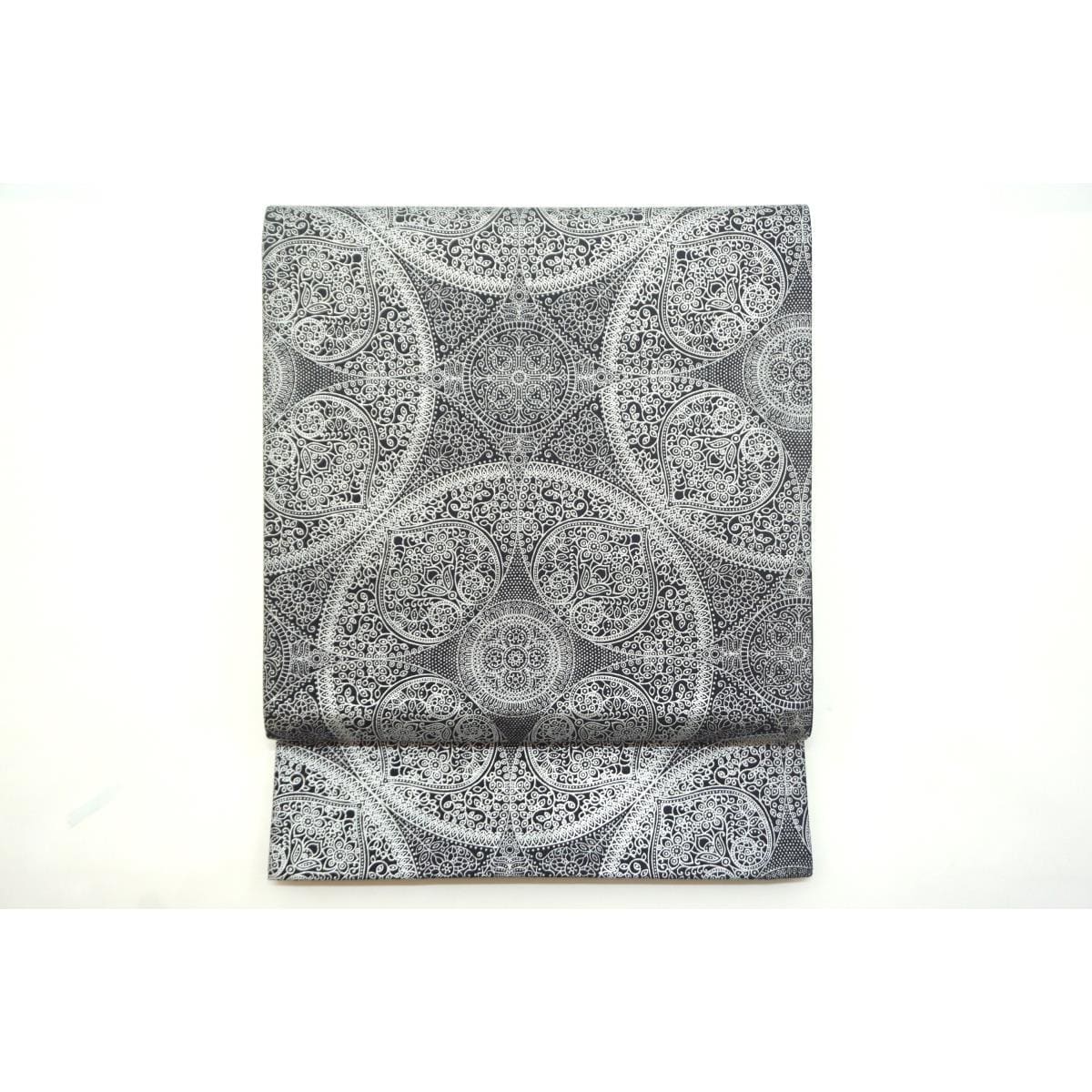 [Unused items] Fukuro obi, silver color processing, full pattern