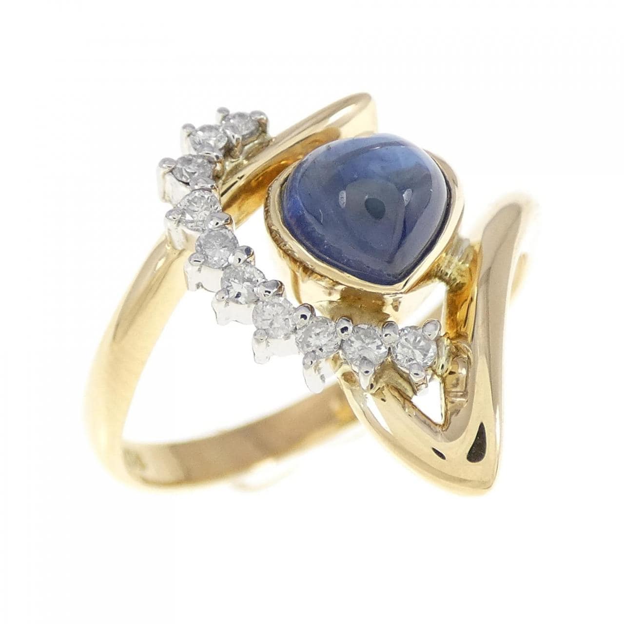 K18YG/PT Heart Sapphire Ring 1.16CT