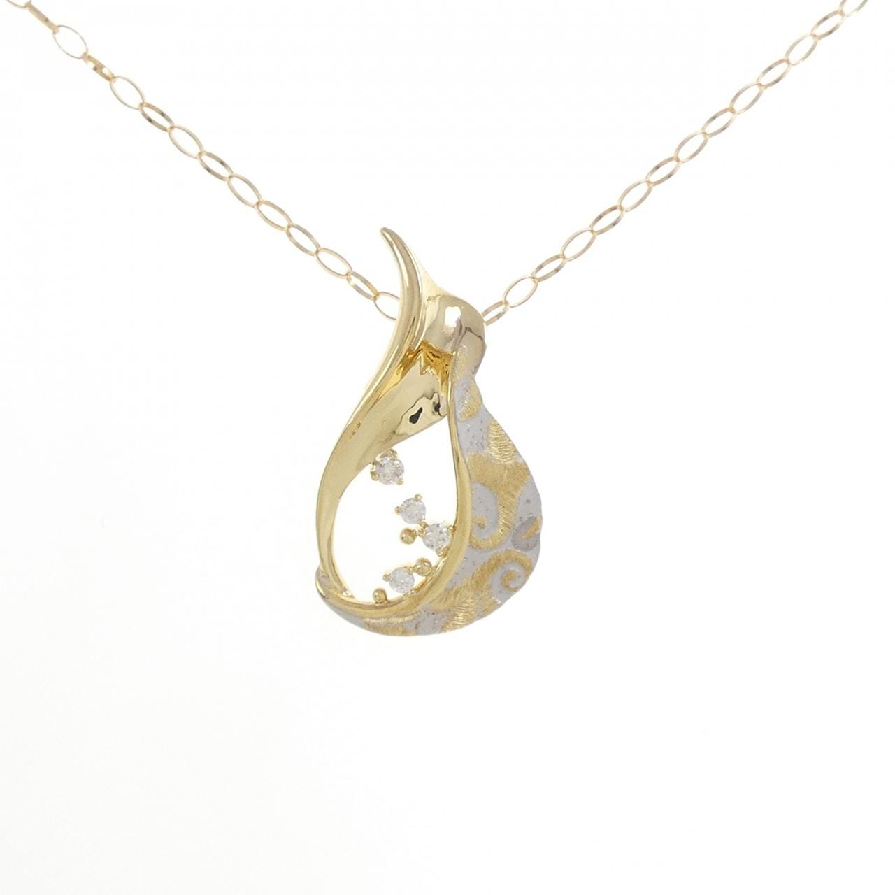 K18YG/K18WG/750YG ダイヤモンド ネックレス 0.16CT