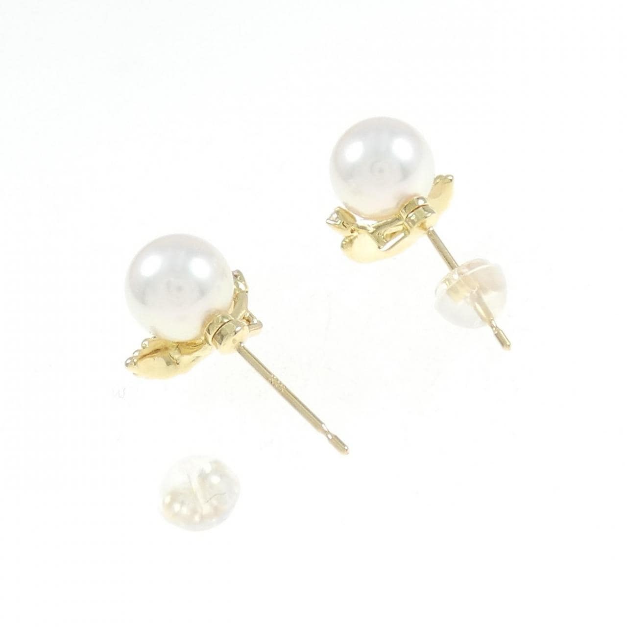 K18YG Akoya pearl earrings 7.5mm