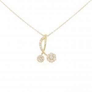K10YG フラワー ダイヤモンド ネックレス 0.23CT