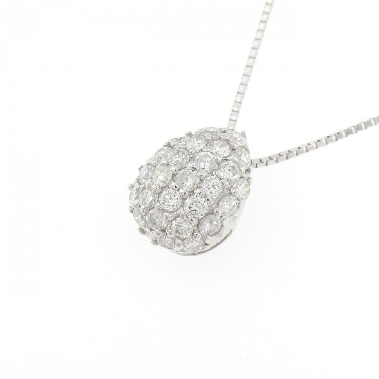 K18WG パヴェ ダイヤモンド ネックレス 0.53CT