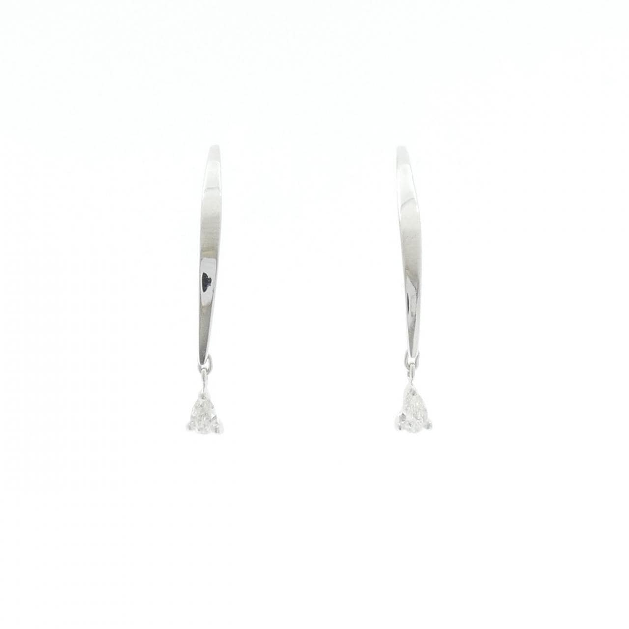 K18WG ダイヤモンド ピアス 0.12CT