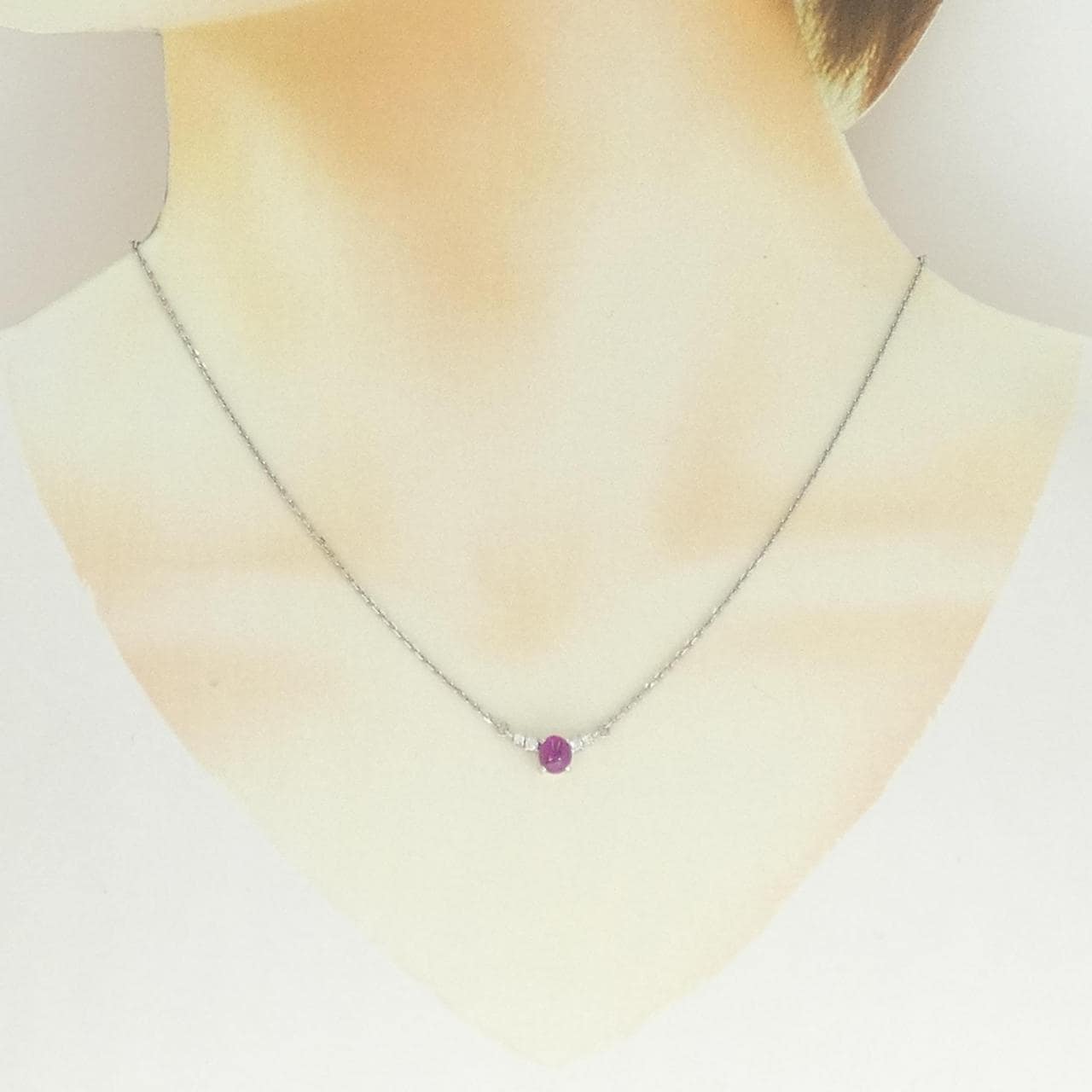 PT900/PT850 スタールビー ネックレス 0.88CT