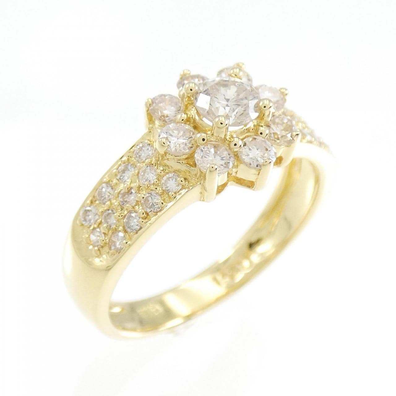 K18YG flower Diamond ring 1.00CT