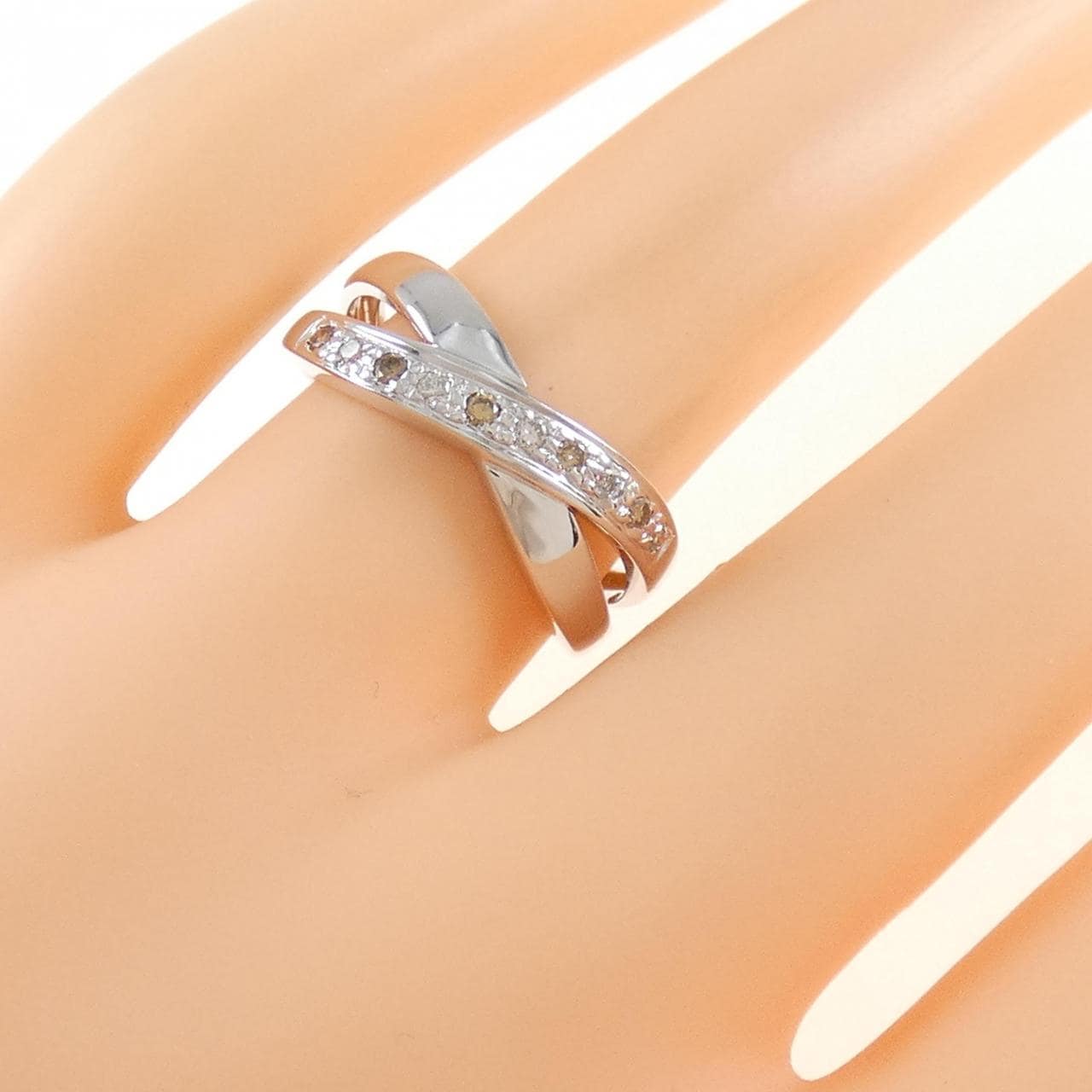 K18WG ダイヤモンド リング 0.15CT