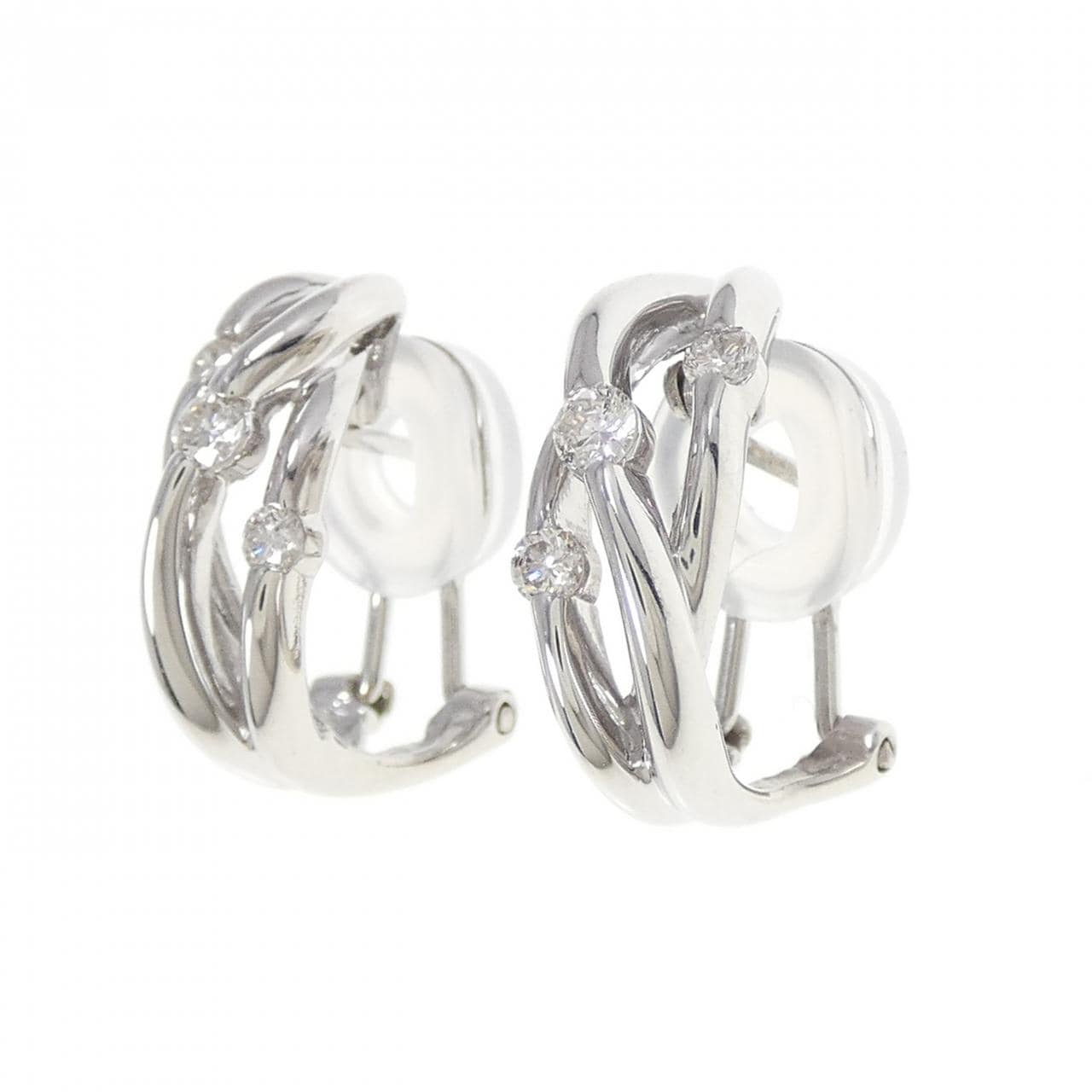 K18WG Diamond earrings/earrings 0.30CT