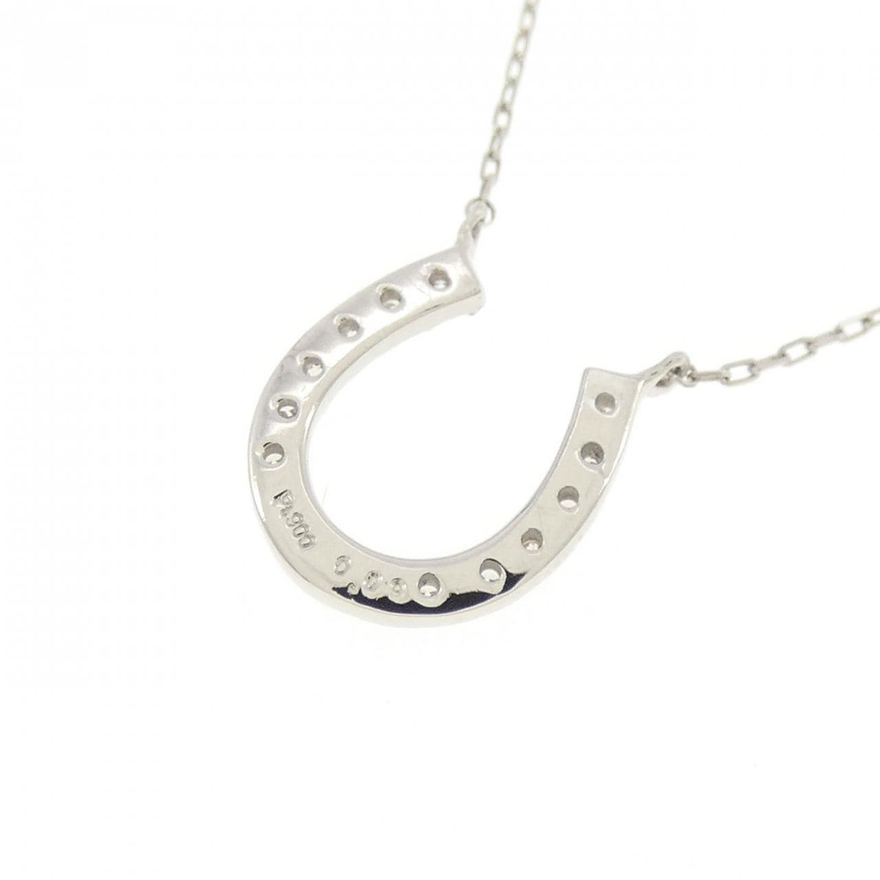 PT900/PT850 ホースシュー ダイヤモンド ネックレス 0.09CT