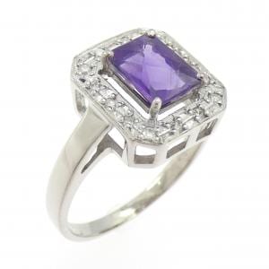 K18WG アメジスト リング 0.80CT