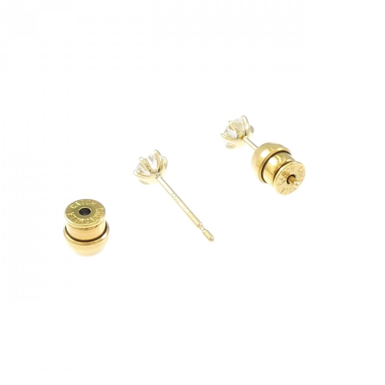 【リメイク】K18YG/ST ダイヤモンド ピアス 0.204CT 0.208CT G-H SI1 EXT