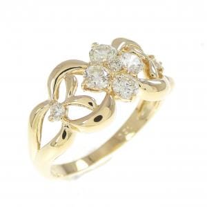 K18YG フラワー ダイヤモンド リング 0.50CT