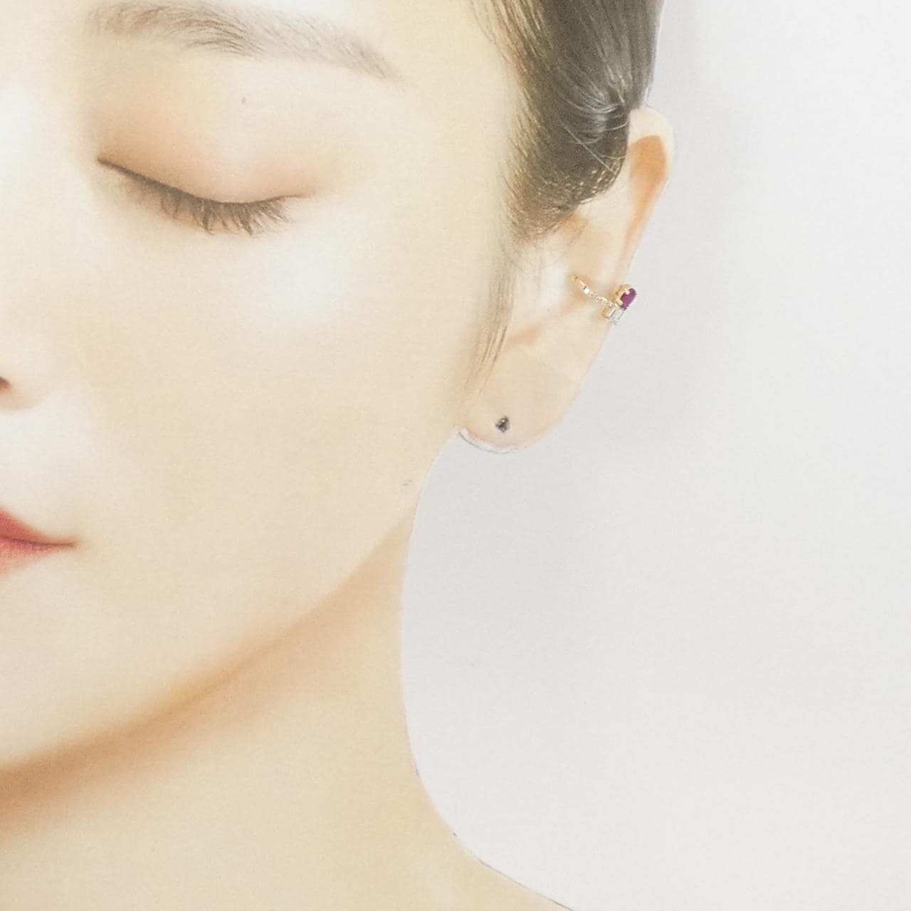 K18YG ルビー イヤーカフ 0.22CT 片耳