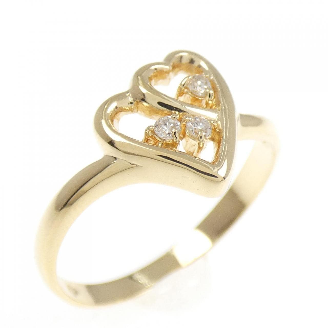 K18YG heart Diamond ring