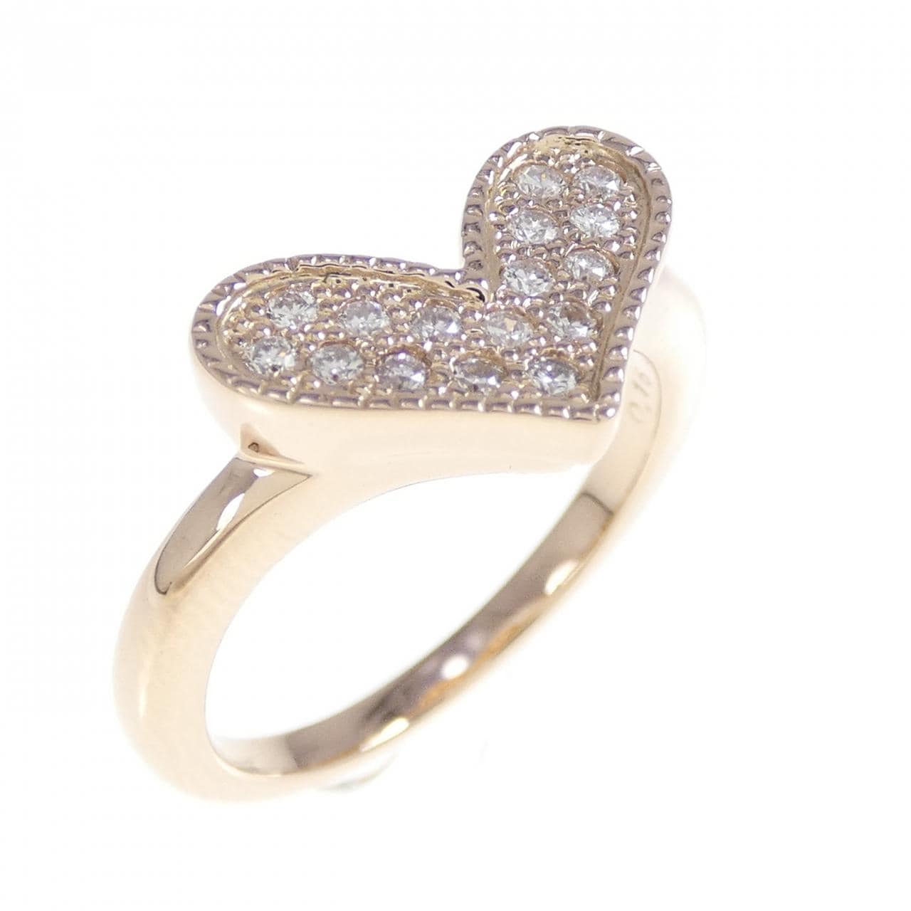 K18PG ハート ダイヤモンド リング 0.16CT