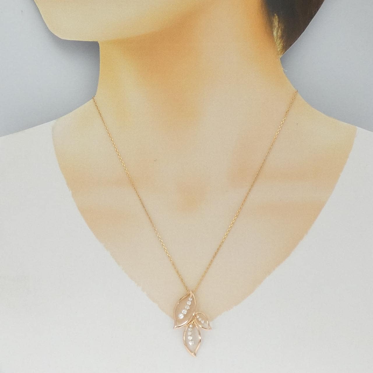 K18PG ダイヤモンド ネックレス 0.33CT