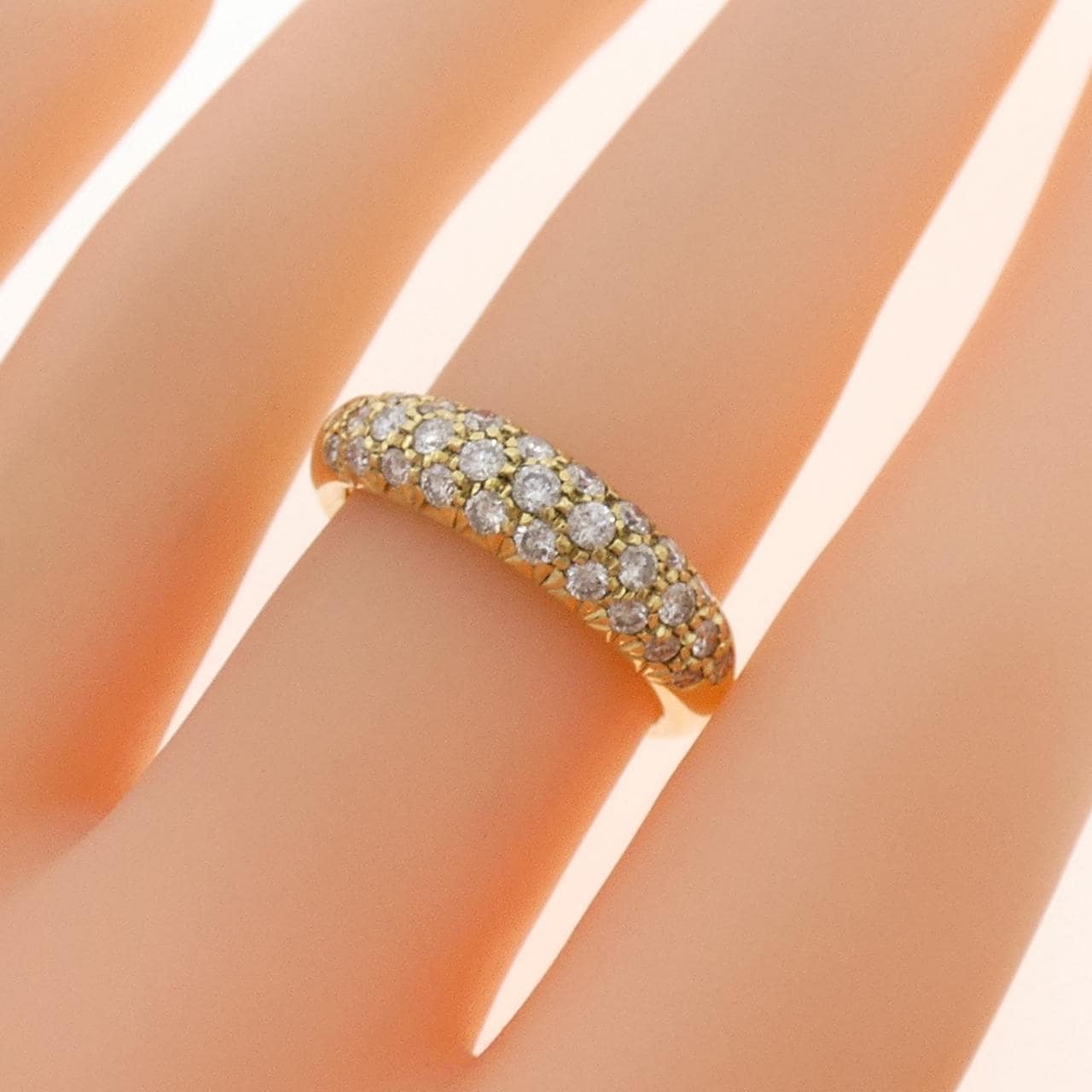 K18YG パヴェ ダイヤモンド リング 0.70CT