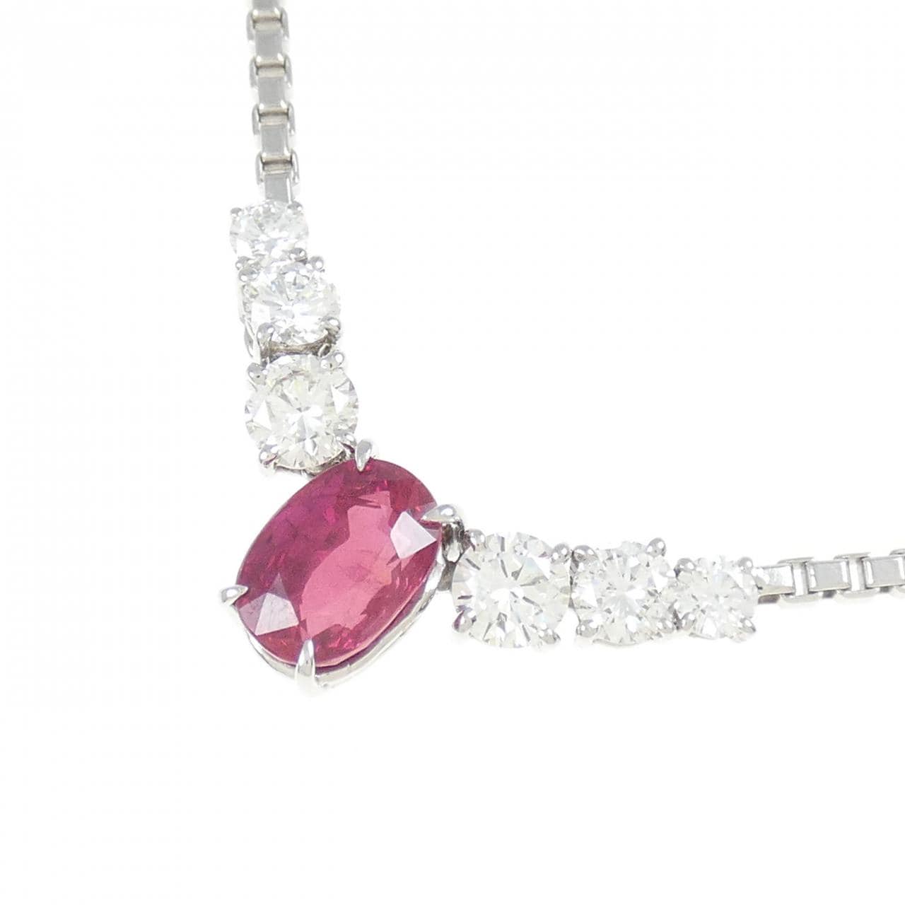 PT Unheated Ruby Necklace 3.045CT