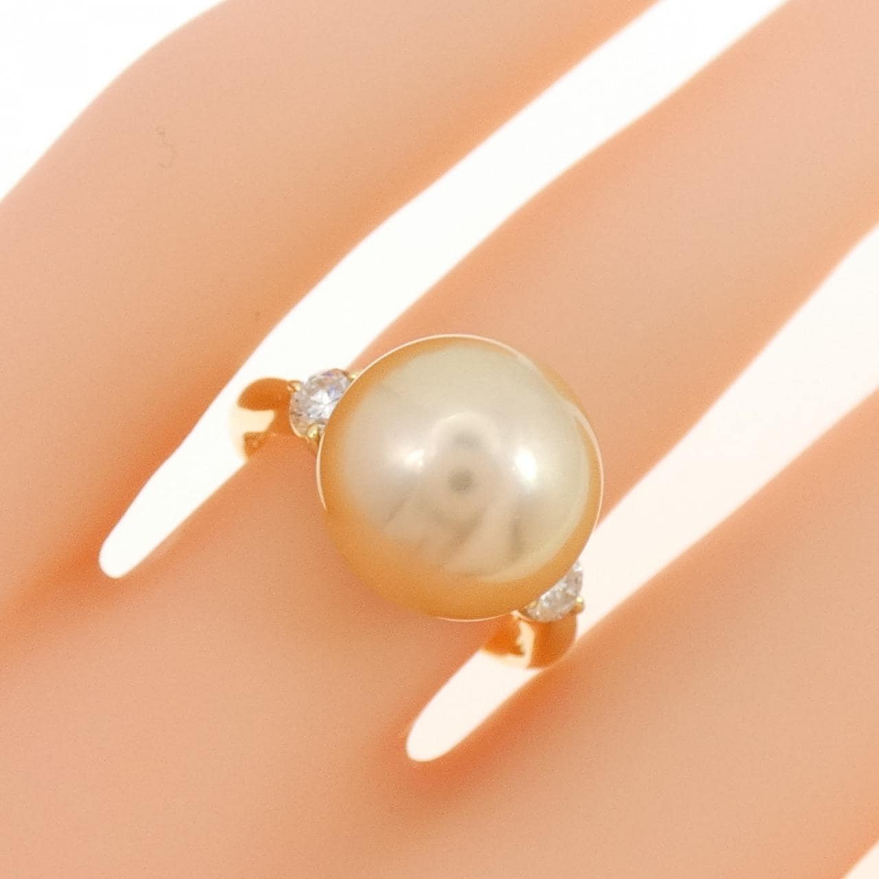 K18YG 白蝶パール リング 11.5mm