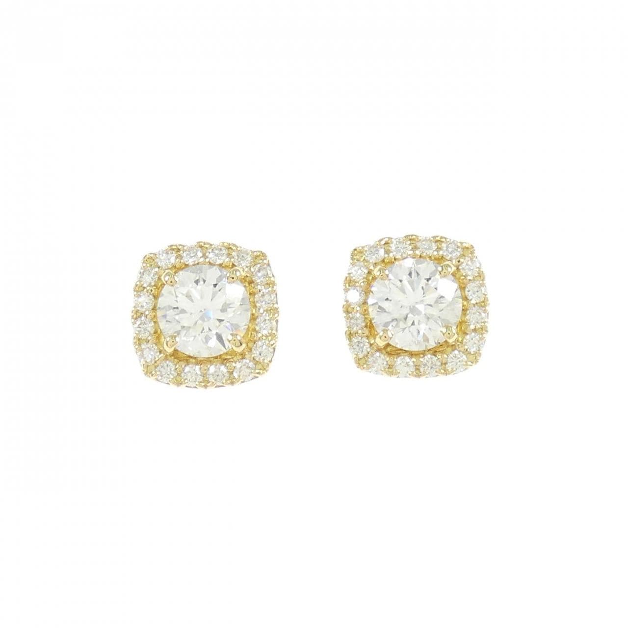 【リメイク】K18YG/ST ダイヤモンド ピアス 0.534CT 0.546CT E-F SI1 3EXT H&C