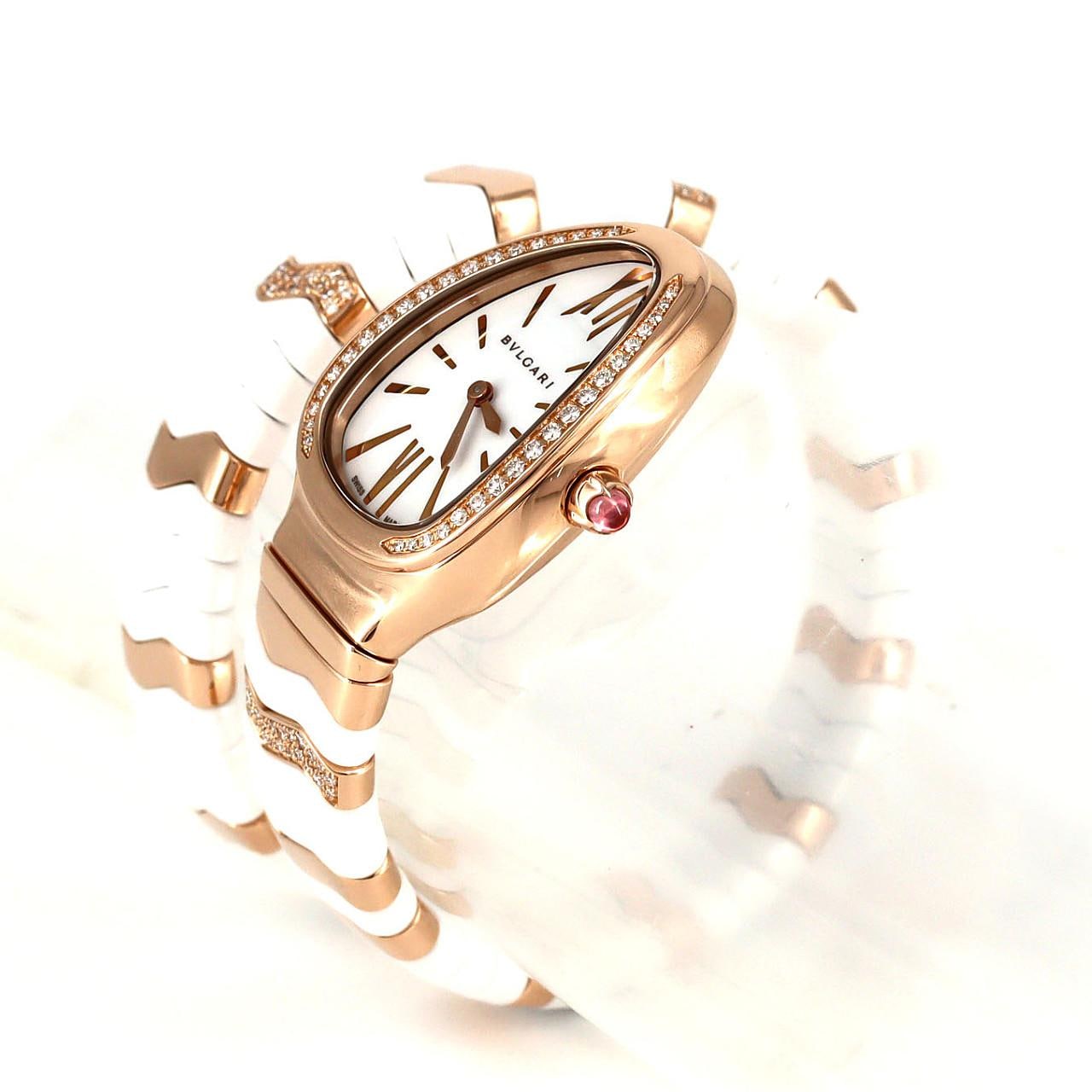 ブルガリ セルペンティスピガ セラミックxPG/D･ブレスD Sサイズ SPP35G/SPP35WGDWCGD1.1T PG･RG クォーツ