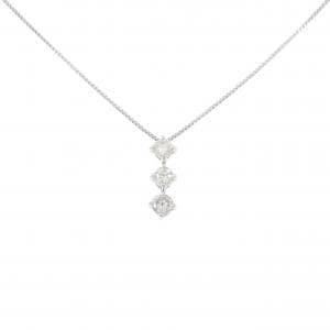 PT900/PT850 スリーストーン ダイヤモンド ネックレス 0.30CT