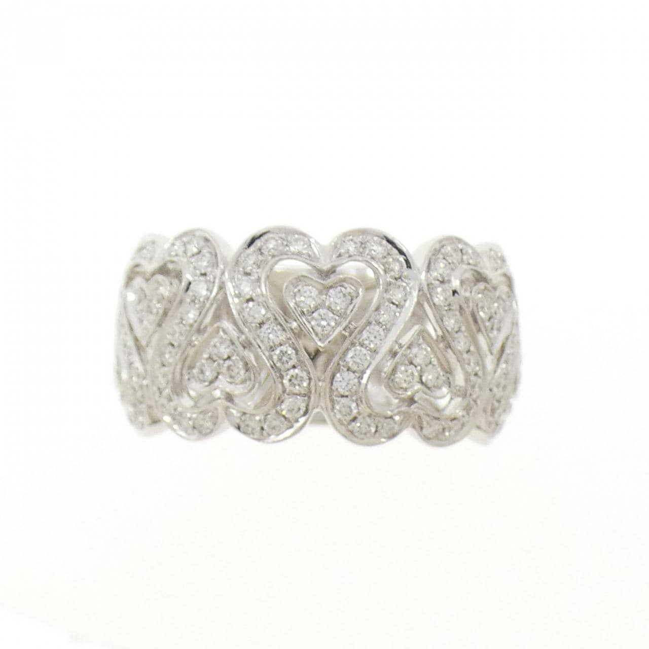 K14WG ハート ダイヤモンド リング