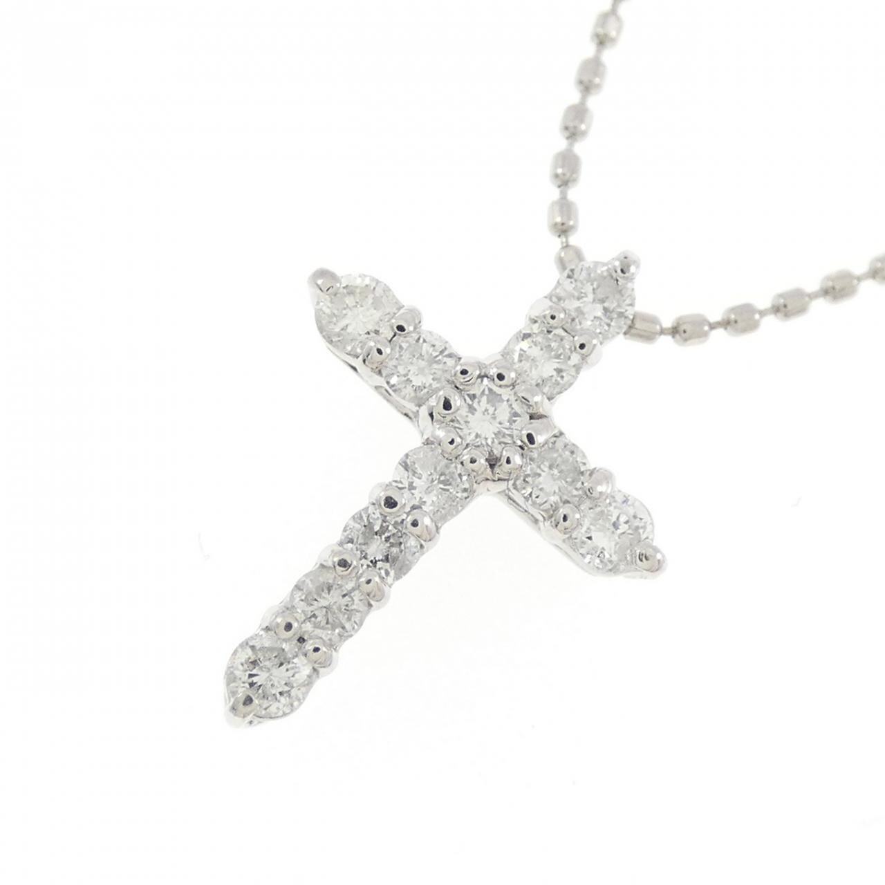 PT900/PT850 Cross Diamond Necklace 0.32CT