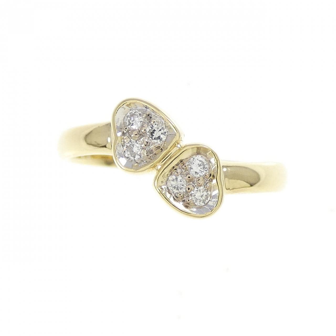 K18YG/K18WG ハート ダイヤモンド リング 0.06CT