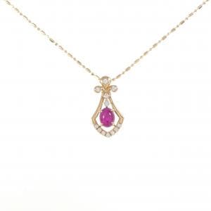 K18PG スタールビー ネックレス 0.82CT