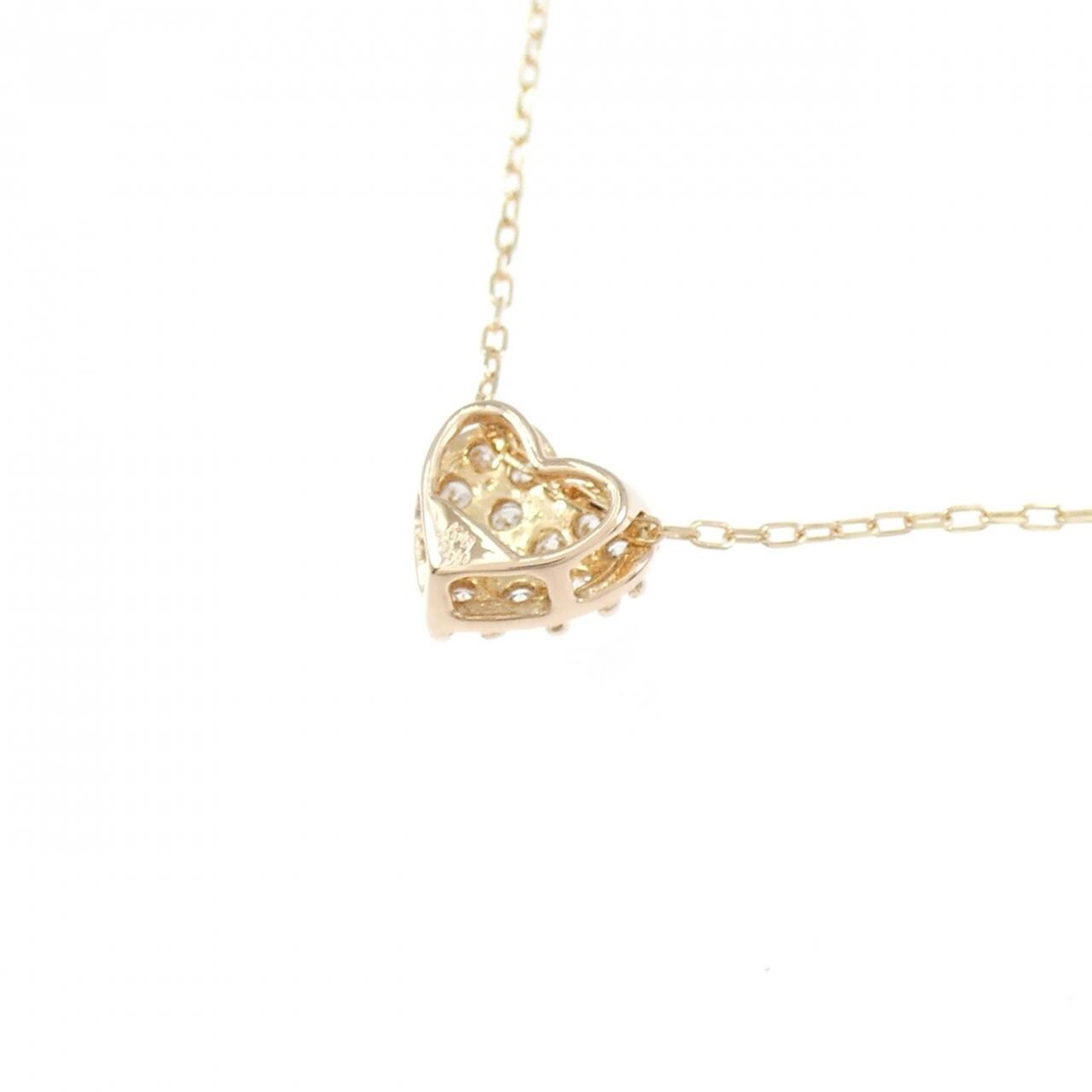 K18PG ハート ダイヤモンド ネックレス 0.10CT