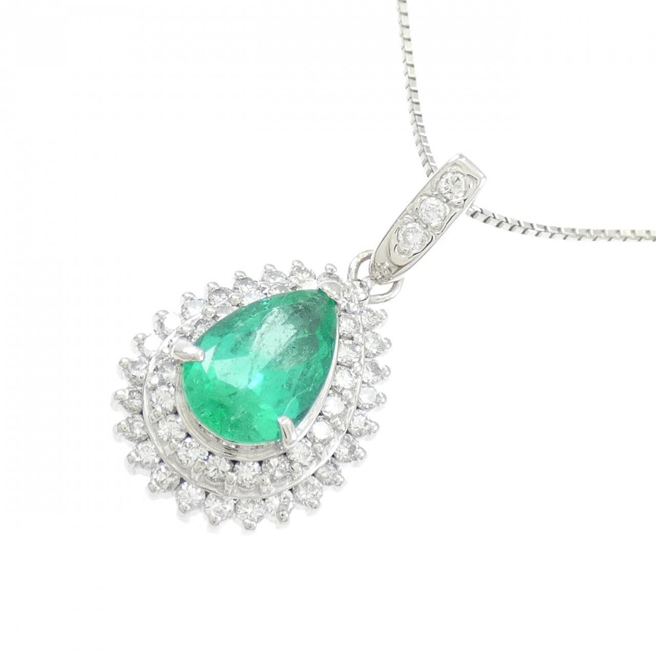 PT900/PT850 エメラルド ネックレス 1.31CT