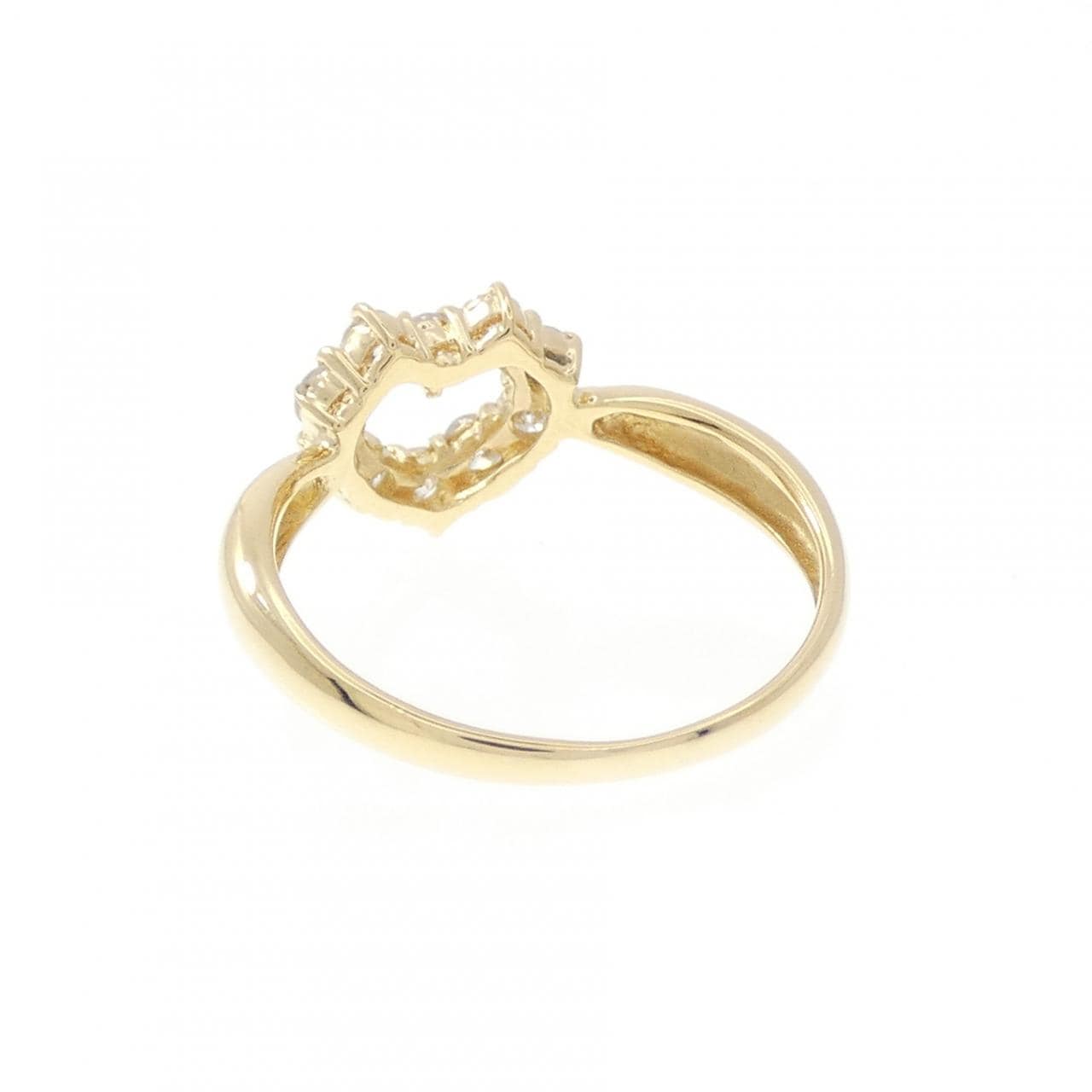 K13YG ハート ダイヤモンド リング 0.35CT