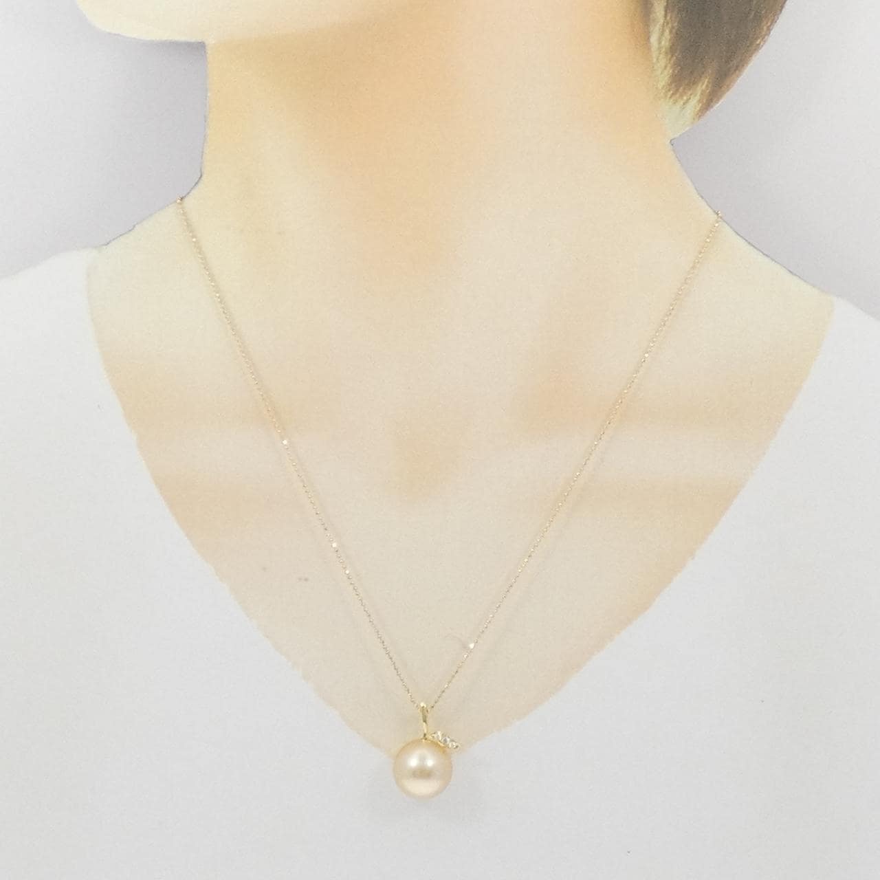 K18YG 白蝶パール ネックレス 13mm