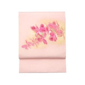 名古屋帯　塩瀬染帯　友禅金彩加工