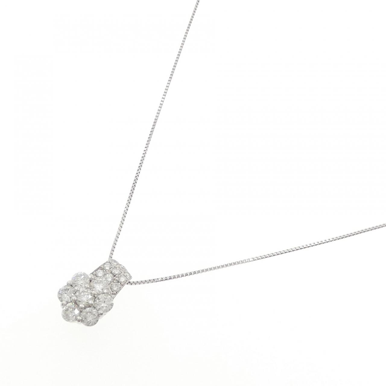 PT900/PT850 フラワー ダイヤモンド ネックレス 1.00CT