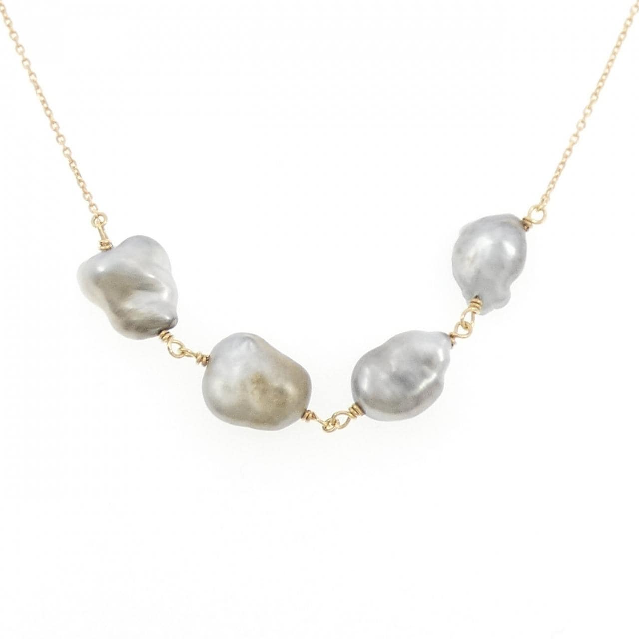 K18YG 黒蝶パール ネックレス