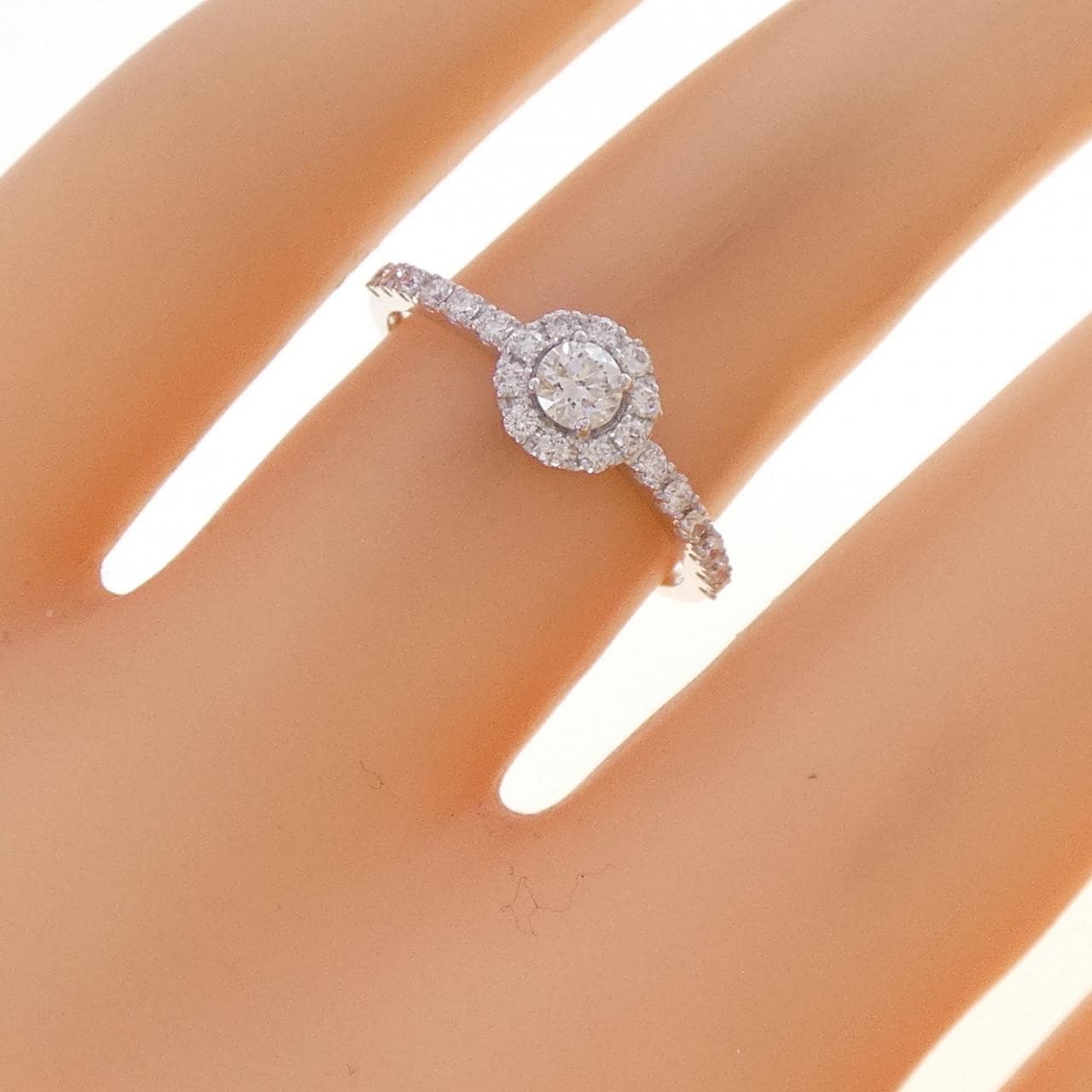 K18WG ダイヤモンド リング 0.35CT