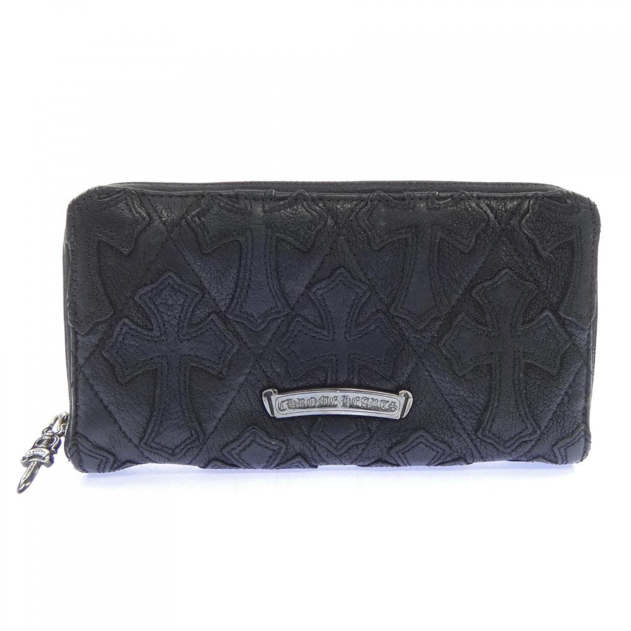 クロムハーツ CHROME HEARTS REC F ZIP QUILTED CEMETERY CROSS WALLET