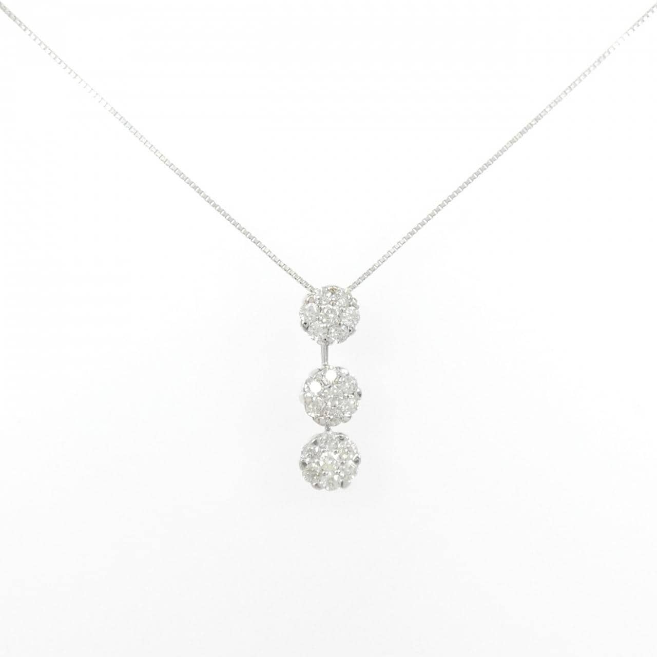 K18WG ダイヤモンド ネックレス 1.01CT